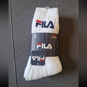 FILA unisex sponge White Socks - 3 Pack - num 35-38